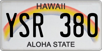 HI license plate YSR380