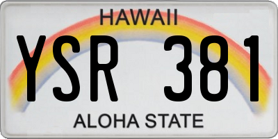 HI license plate YSR381