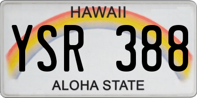 HI license plate YSR388