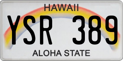 HI license plate YSR389