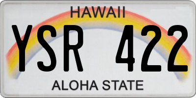 HI license plate YSR422