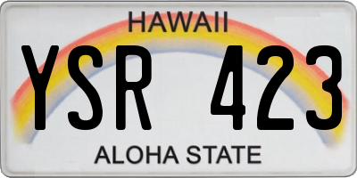 HI license plate YSR423