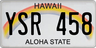 HI license plate YSR458