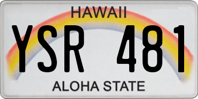 HI license plate YSR481