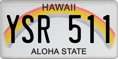 HI license plate YSR511