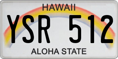 HI license plate YSR512