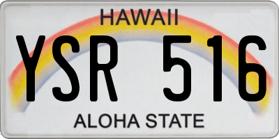 HI license plate YSR516