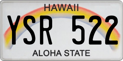 HI license plate YSR522