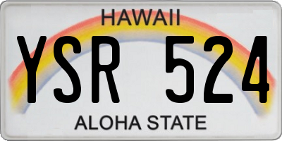 HI license plate YSR524