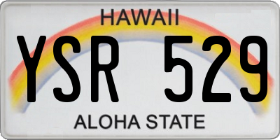 HI license plate YSR529