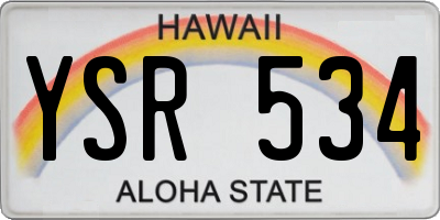HI license plate YSR534
