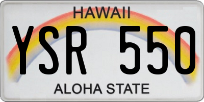HI license plate YSR550