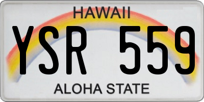 HI license plate YSR559