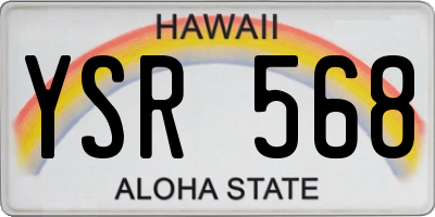 HI license plate YSR568