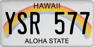 HI license plate YSR577
