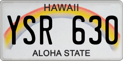 HI license plate YSR630
