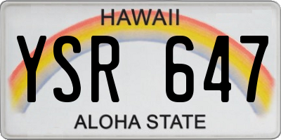 HI license plate YSR647