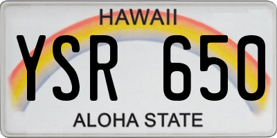 HI license plate YSR650