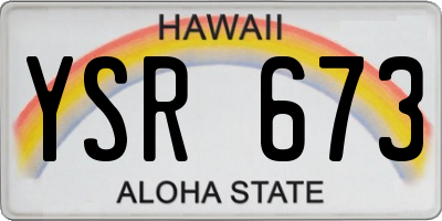 HI license plate YSR673