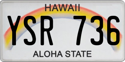 HI license plate YSR736