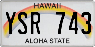 HI license plate YSR743