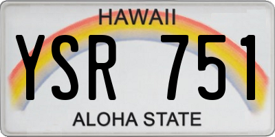 HI license plate YSR751