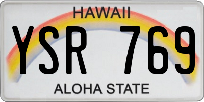 HI license plate YSR769