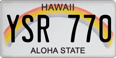 HI license plate YSR770