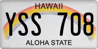 HI license plate YSS708