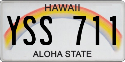 HI license plate YSS711