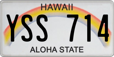HI license plate YSS714