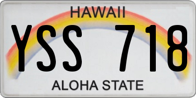 HI license plate YSS718