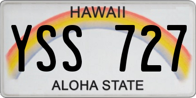 HI license plate YSS727