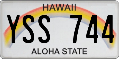 HI license plate YSS744