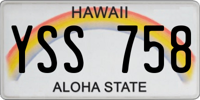 HI license plate YSS758
