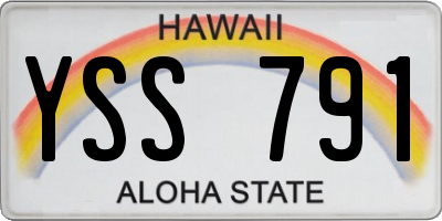 HI license plate YSS791
