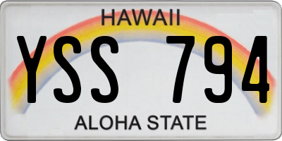 HI license plate YSS794