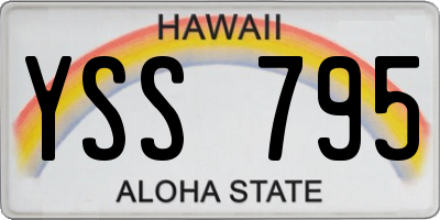 HI license plate YSS795
