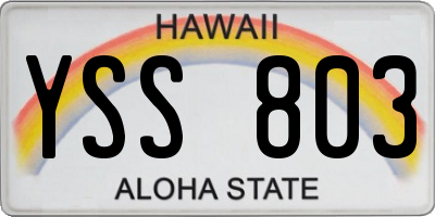 HI license plate YSS803