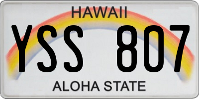 HI license plate YSS807
