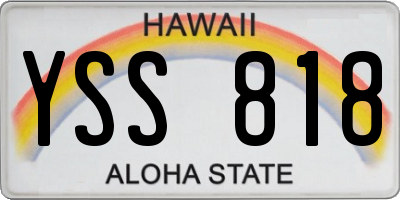 HI license plate YSS818