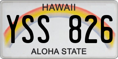 HI license plate YSS826