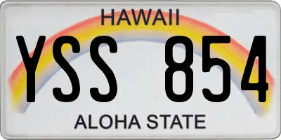 HI license plate YSS854