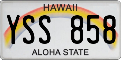 HI license plate YSS858