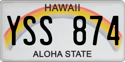 HI license plate YSS874