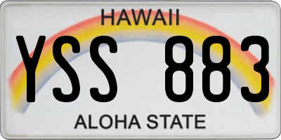 HI license plate YSS883