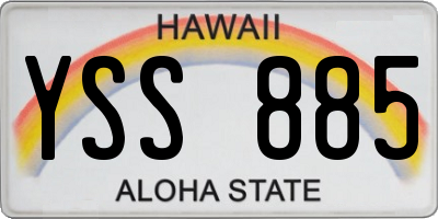 HI license plate YSS885