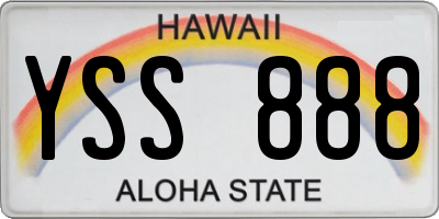 HI license plate YSS888
