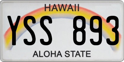 HI license plate YSS893
