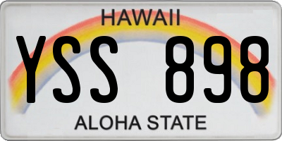 HI license plate YSS898